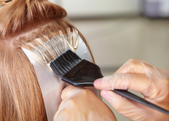 Professional hair color application